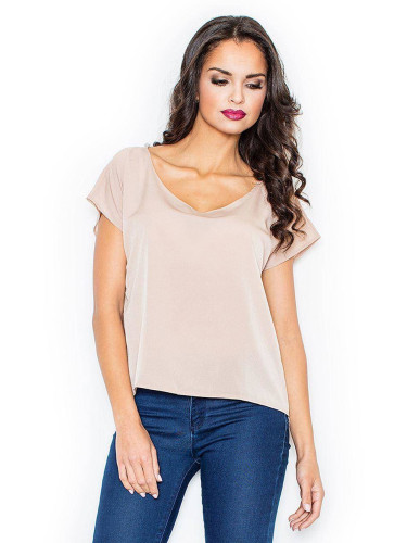 Asymmetrical blouse Figl beige