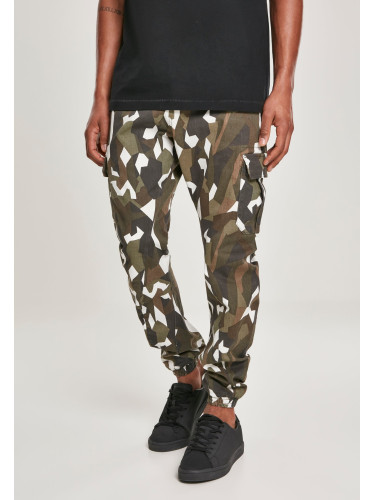 Geometrice Camo Stretch Twill Cargo Pantaloni din lemn camo