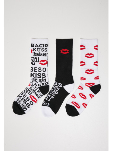Kiss Socks 3-Pack Black/White/Red