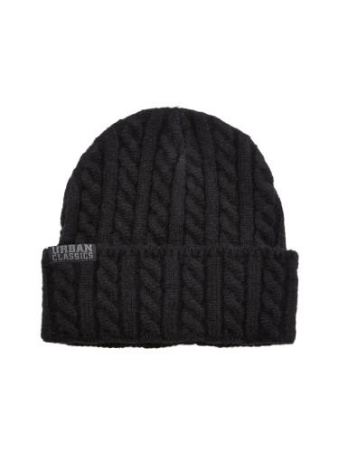 Cap with cable knitted black
