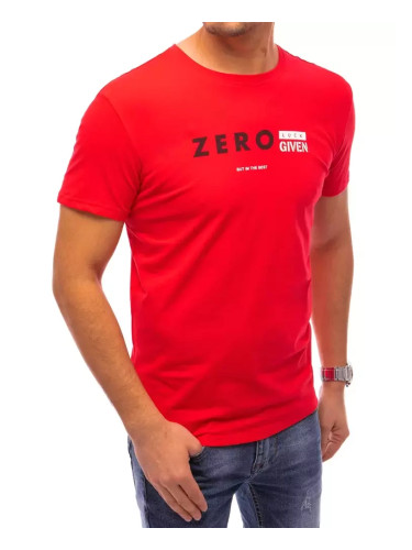 T-shirt męski z nadrukiem czerwony Dstreet