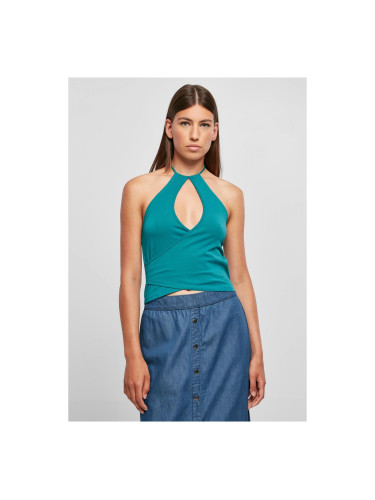 Women's Short Wrap Neck Warmer Top Watercolor