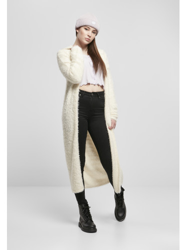 Women's Hooded Sweater Made of Soft Feathers - White