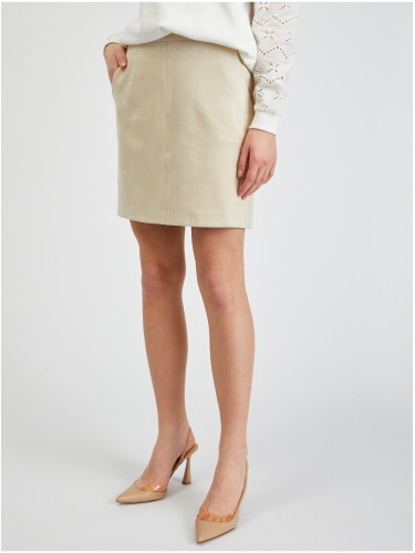 Orsay Beige Women's Suede Skirt - Women's