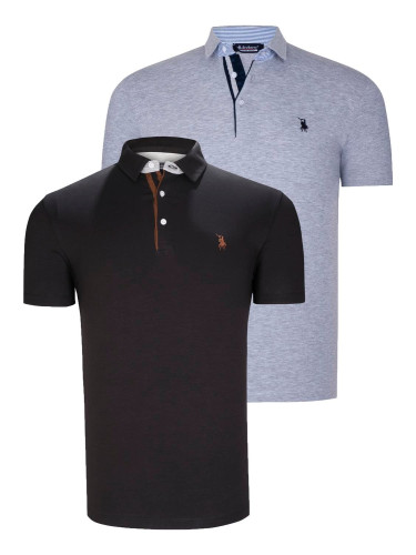 DUAL SET T8582 DEWBERRY MENS T-SHIRT-BLACK-GREY