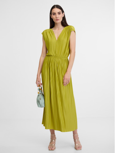 Orsay Green women's pleated maxi dress - Women's