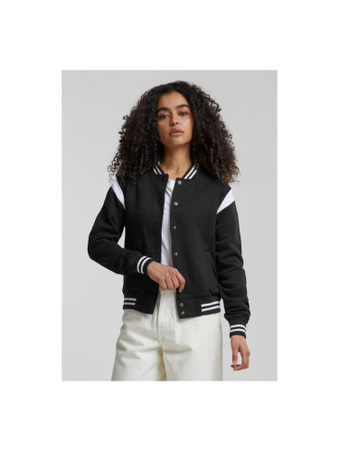 Women's inset College Sweat Jacket blk/wht