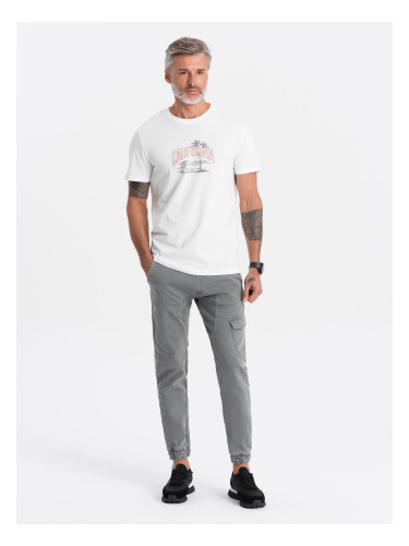 Ombre Men's JOGGERS pants with cargo pocket - gray