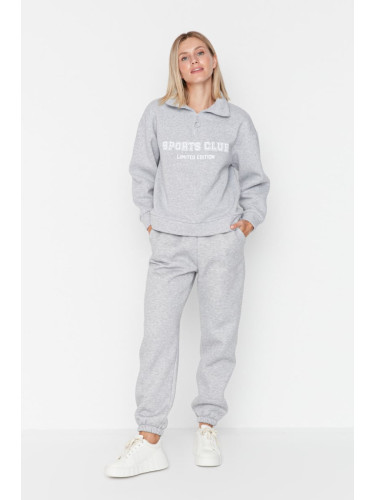 Trendyol Gray Loose Jogger Fleece Inside Knitted Sweatpants