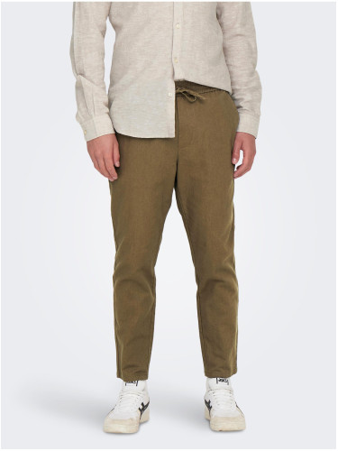 Brown men's trousers with an admixture ONLY & SONS Linus