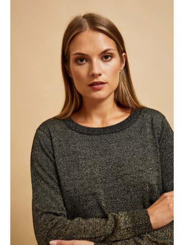 Marisse Black Metallic Thread Sweater