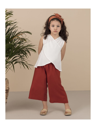 mshb&g Besuto Girl's Woven Blouse Capri Trousers Set