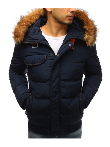 Men's Winter Quilted Dark Blue Jacket TX2525