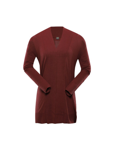 Burgundy women's long sweater NAX Edera