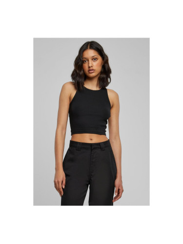 Women's Cropped Rib Top Black