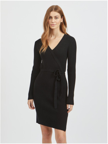 Black Women's Ribbed Sweater Dress VILA Ril - Women