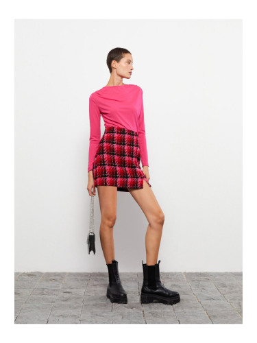 LC Waikiki Women's Plaid Tweed Tube Skirt