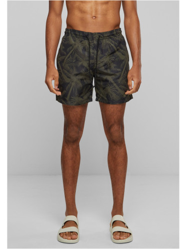 Palm/olive swim shorts