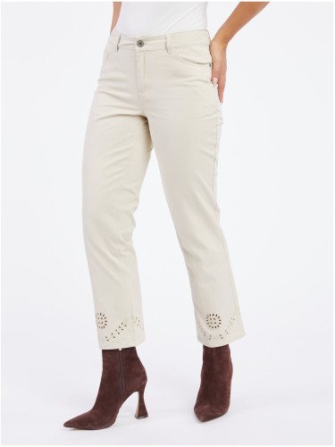 Orsay Beige Women's Cropped Straight Fit Jeans - Women's