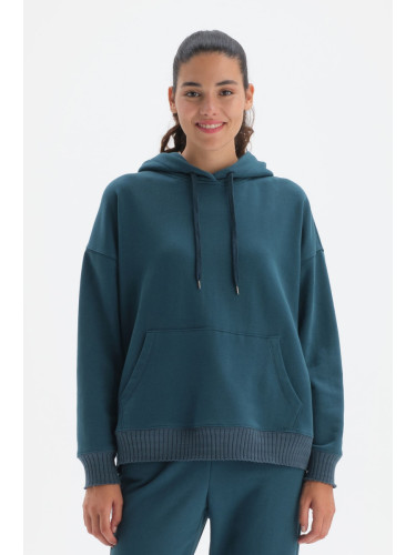 Dagi Oil Hooded Oversize Cotton Sweatshirt