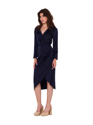 Makover Woman's Dress K172 Navy Blue