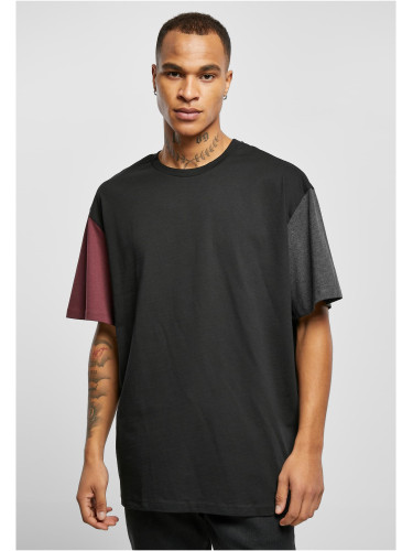 Organic Oversized Colorblock T-Shirt Black