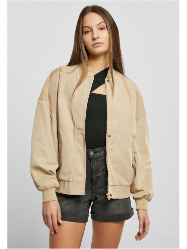 Women's Oversized Light Bomber Union Oversized Jacket Beige