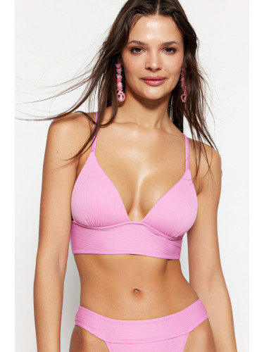 Trendyol лилаво триъгълник натиснете нагоре текстурирани бикини отгоре