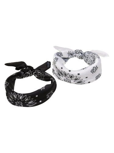 Satin scarf 2-pack black/white