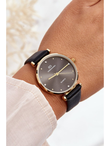 Women's Giorgio&Dario watch on a black leather strap