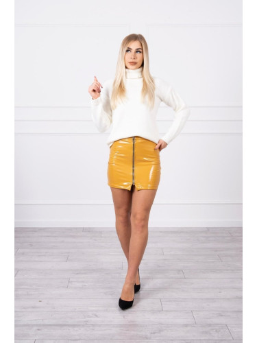 Two-layer skirt with express mustard
