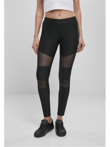 Women's Tech Mesh Rib Leggings - Black