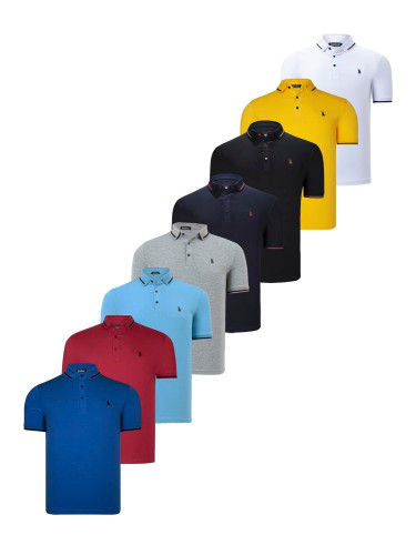 SET OF EIGHT T8586 DEWBERRY MEN'S T-SHIRT-BLACK-WHITE-NAVY-BURGUNDY-GREY-LIGHT BLUE-YELLOW-SAKS