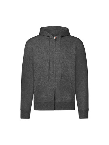 Dark Grey Zippered Hoodie Classic Fruit of the Loom