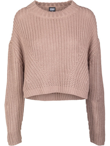 Women's wide oversize sweater in dark brown color