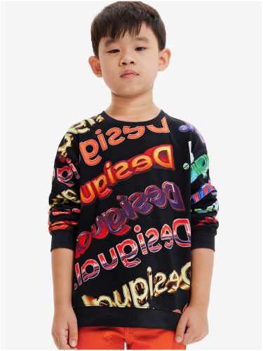 Black Children's Patterned Sweatshirt Desigual Sweat Xocolat