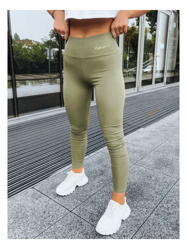 Prążkowane legginsy damskie LOOK AT ME zielone Dstreet