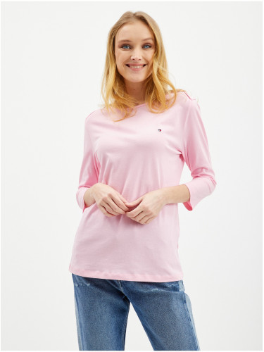 Pink Women's T-Shirt with three-quarter sleeves Tommy Hilfiger - Women