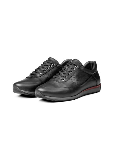 Ducavelli Lion Point Genuine Leather Plush Shearling Men's Casual Shoes Black.