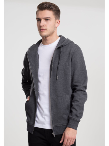 Basic Zipper Hoody Charcoal