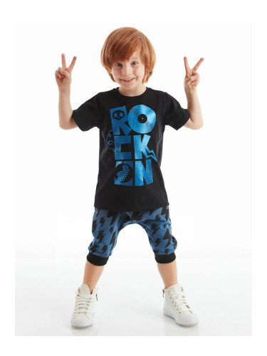 Denokids Rock On Boys T-shirt Capri Shorts Set