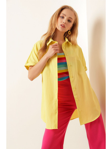 Bigdart 20120 Oversize Short Sleeve Shirt - Yellow