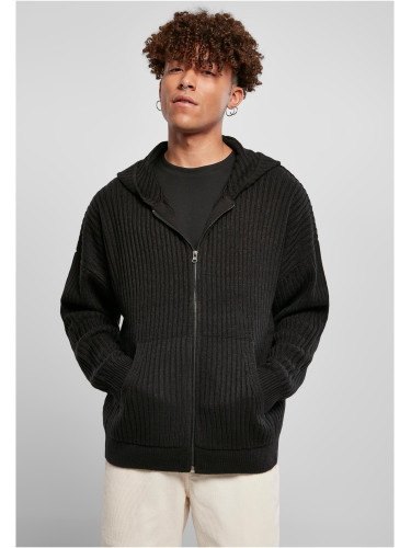 Knitted hood with zipper black