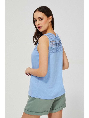 Top with openwork decoration - blue