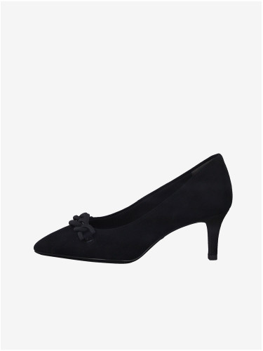 Black leather pumps with heels from Tamaris