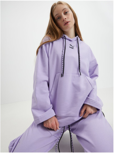 Light purple women's oversize hoodie Puma Dare To