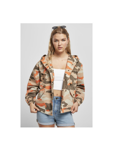 Women's Oversized Camo Parka Jacket with Brick Mask