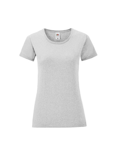 Iconic Grey Women's T-shirt in combed cotton Fruit of the Loom