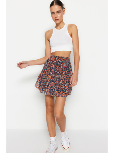 Trendyol Multicolor Lined Flounce Chiffon Mini Woven Skirt