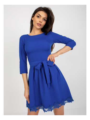 Cobalt blue flowing cocktail dress